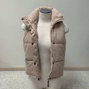 Tan Corduroy Puffer Vest